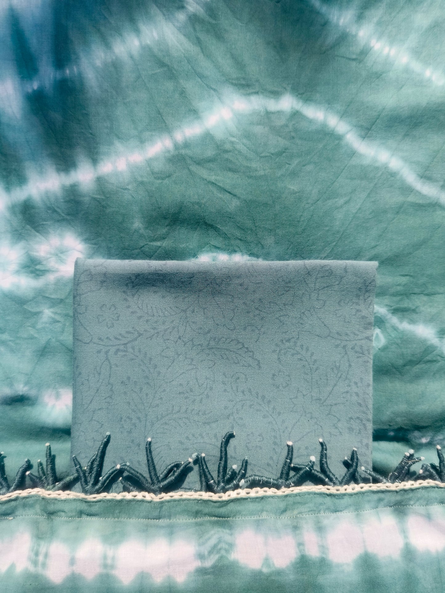 Aqua Circular Tie Dye Saari