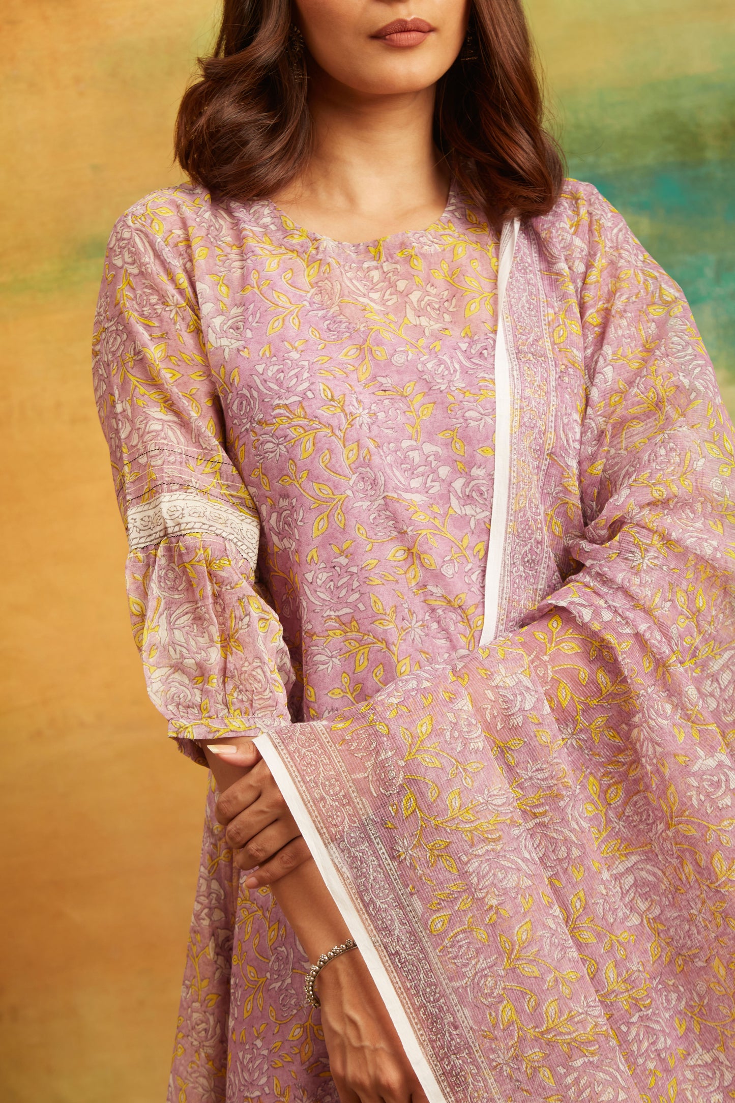 Purple Jaal Kurta Set Set of 4