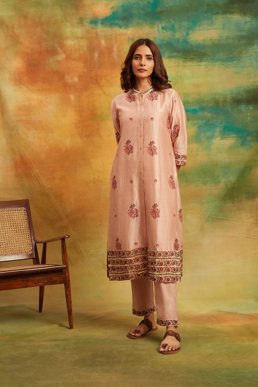 Collage Green Kurta Set, Set of 4