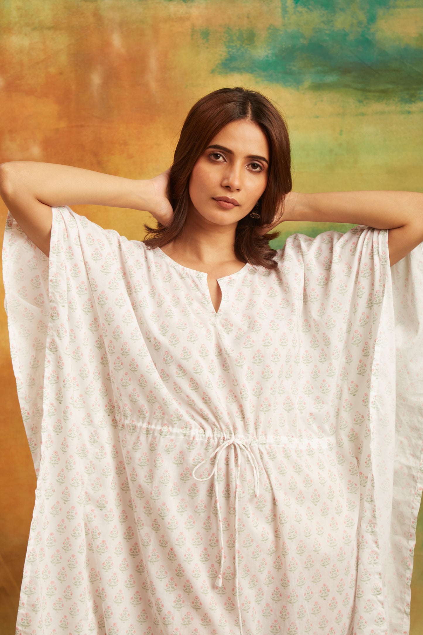 Dobby Pink Kaftan Separate