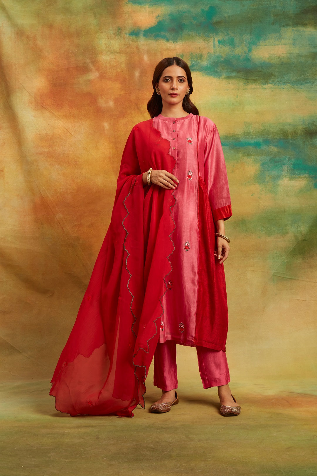 Rose Pink Kurta Set Set of 3