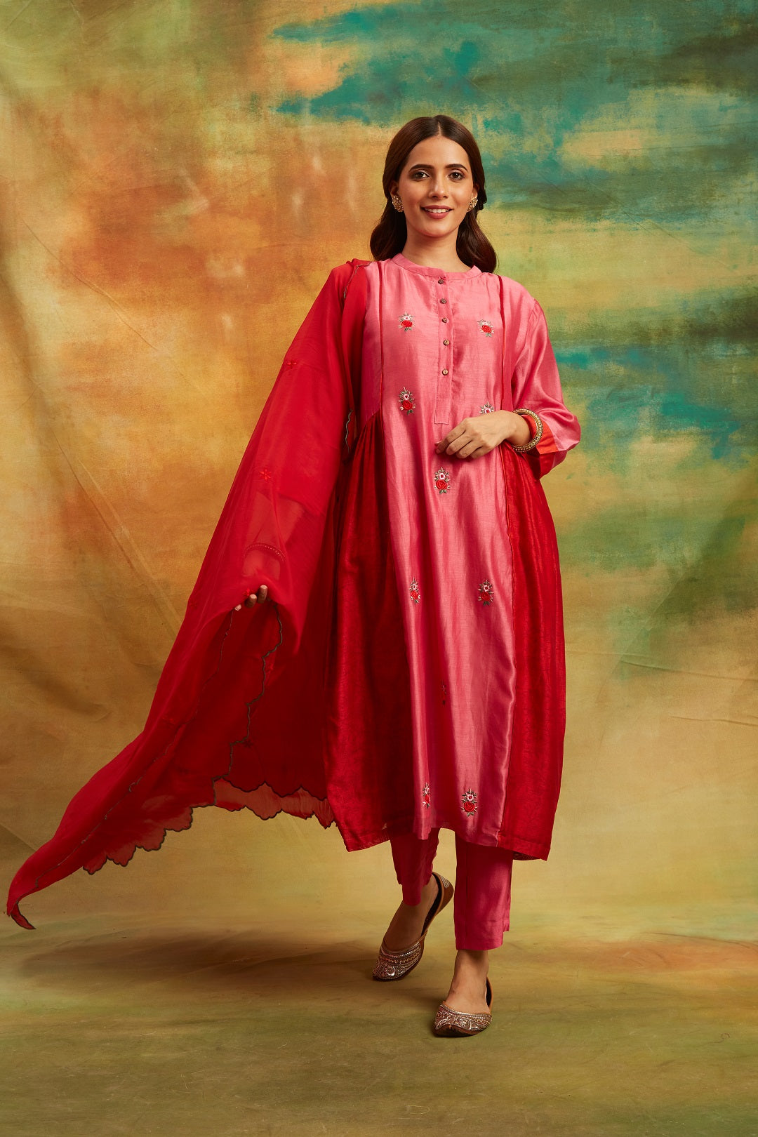 Rose Pink Kurta Set Set of 3