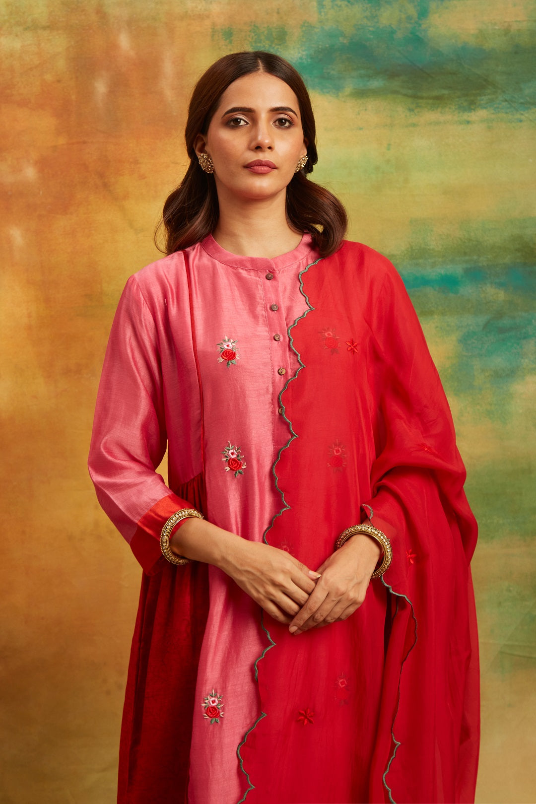 Rose Pink Kurta Set Set of 3