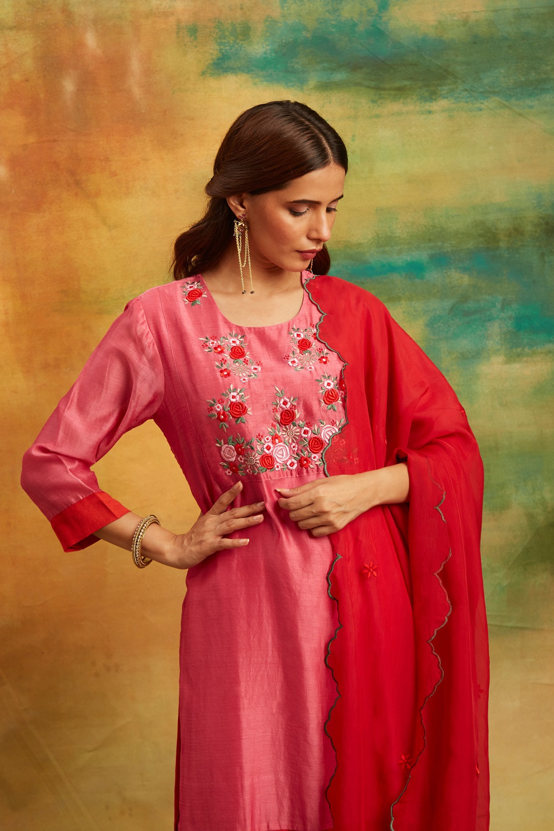 Rose Pink Classic Kurta Set Set of 3
