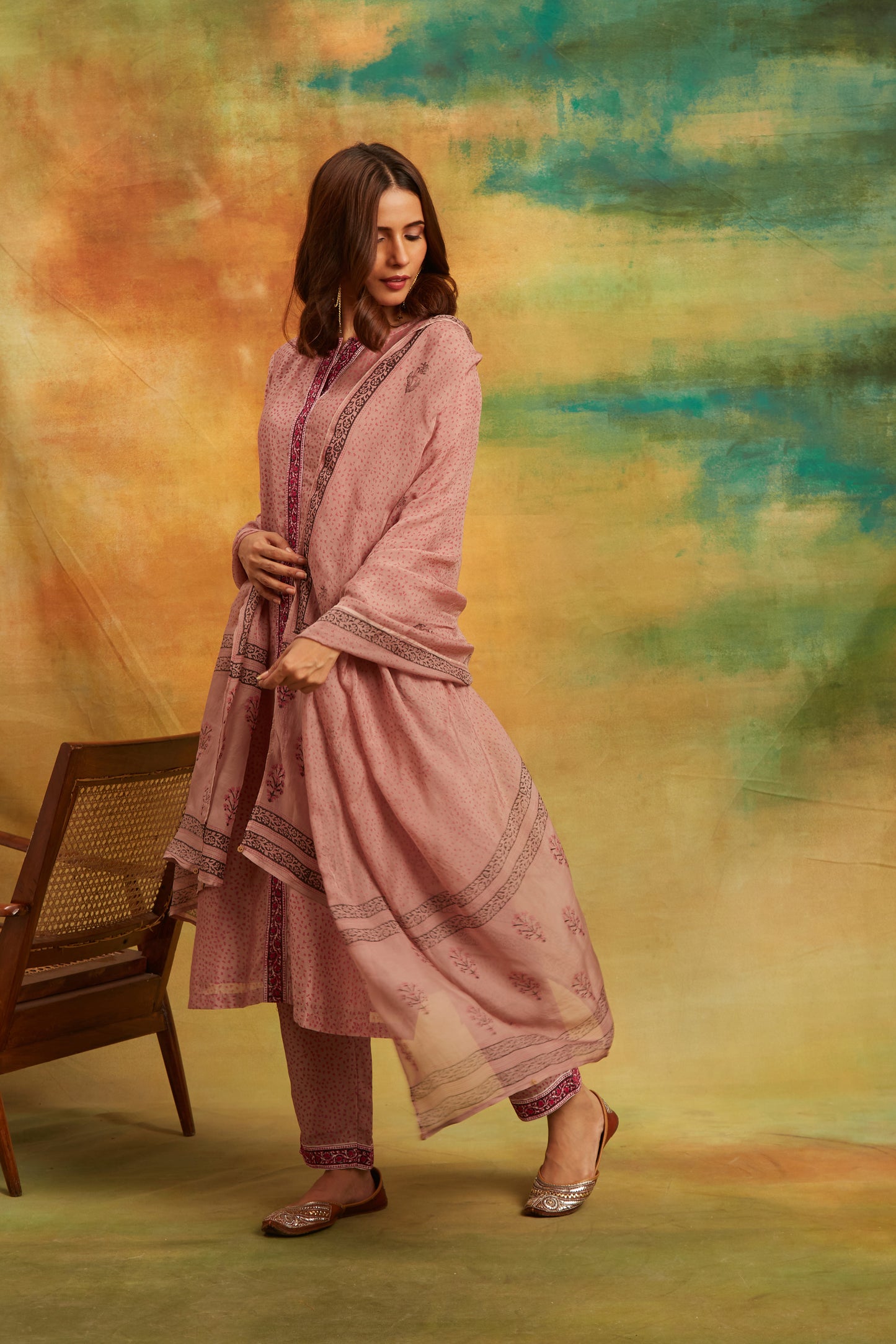 Dot Purple Kurta Set, Set of 3