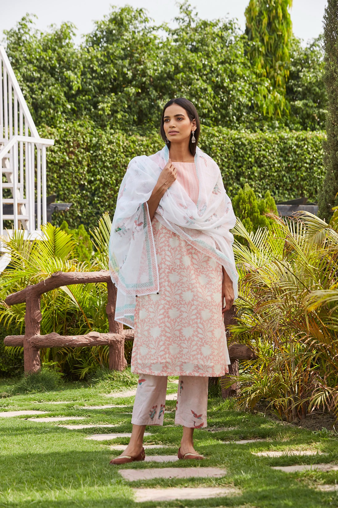 Pink Bird Kurta Set Set of 4