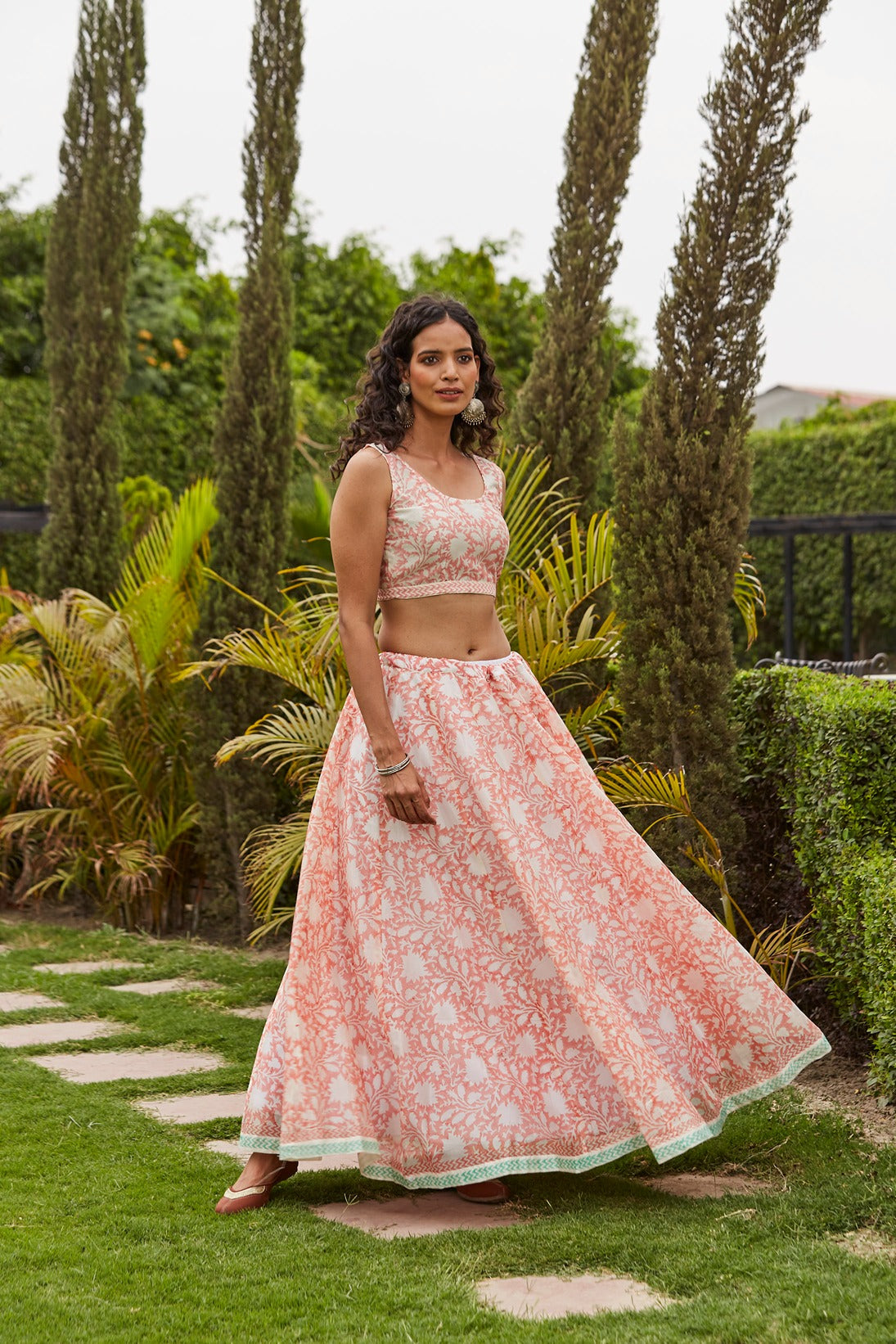 Pink Bird Lehenga Set Set of 3