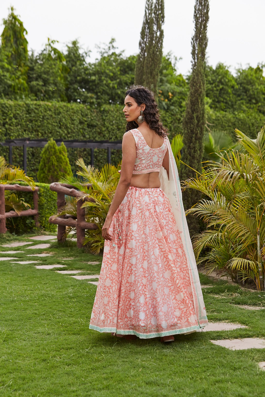 Pink Bird Lehenga Set Set of 3