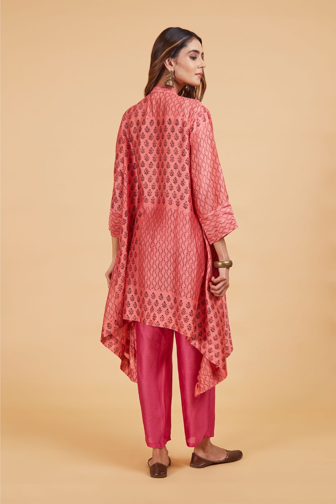 Black Pink Short Kurta Set