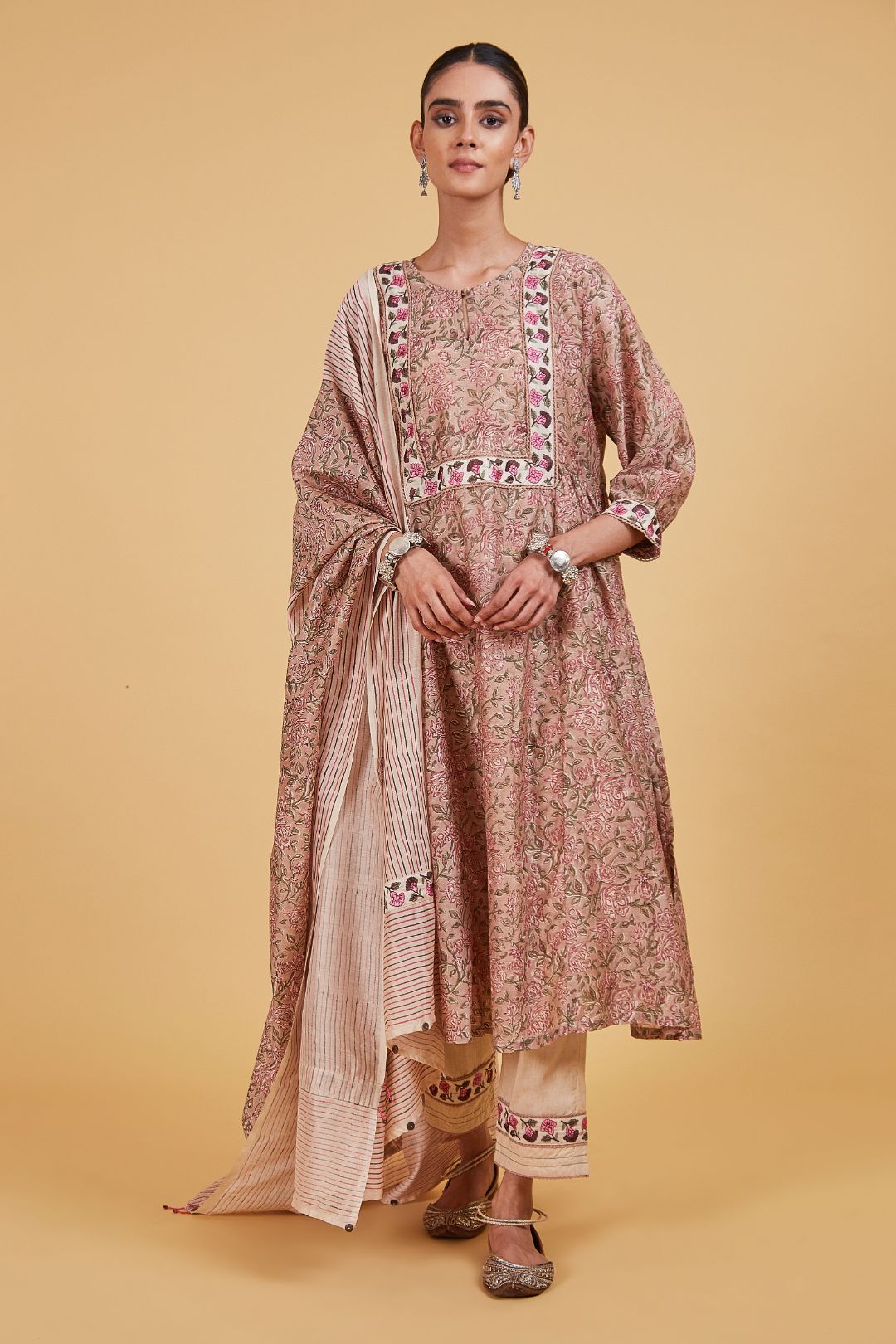 Pink Jaal Forest Kurta Set