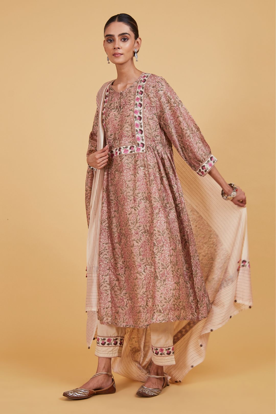 Pink Jaal Forest Kurta Set
