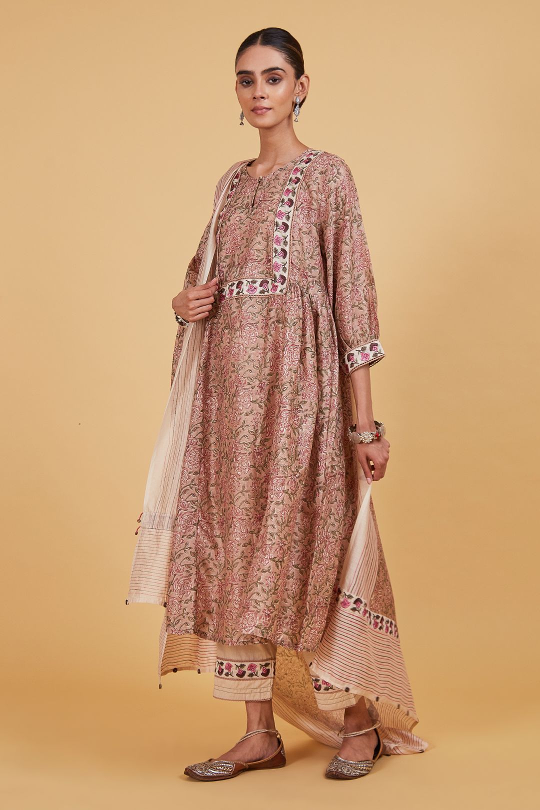 Pink Jaal Forest Kurta Set