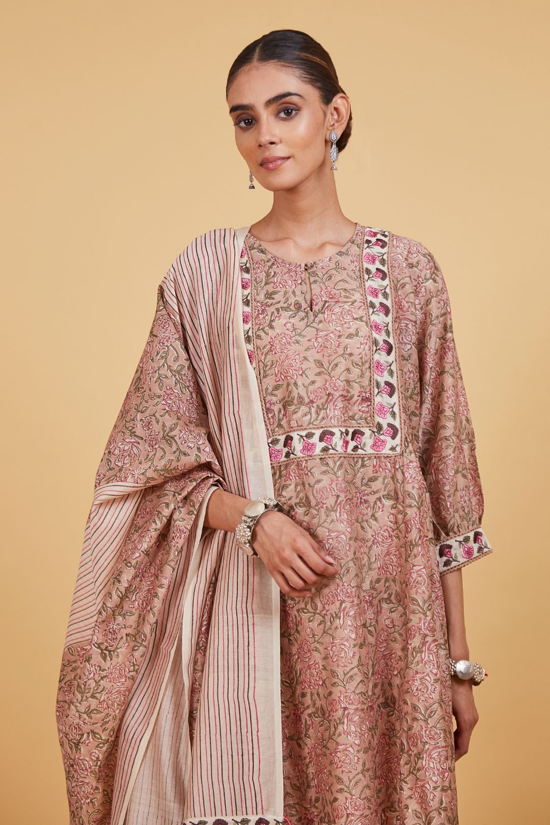 Pink Jaal Forest Kurta Set
