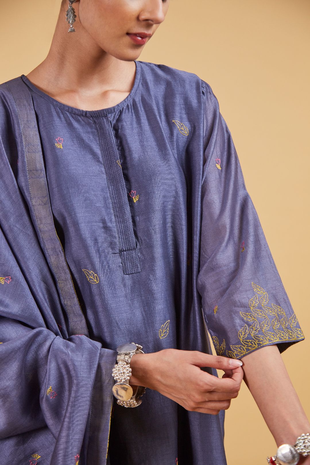 Grey Dhari Classic Kurta Set