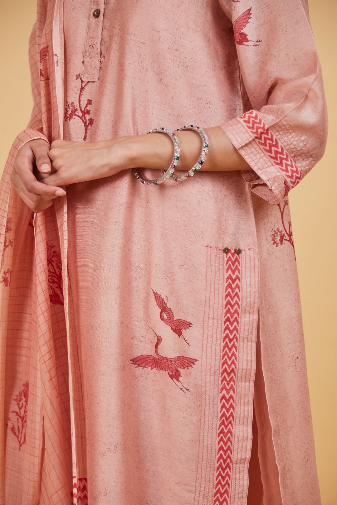 Red Bird Classic Kurta Set