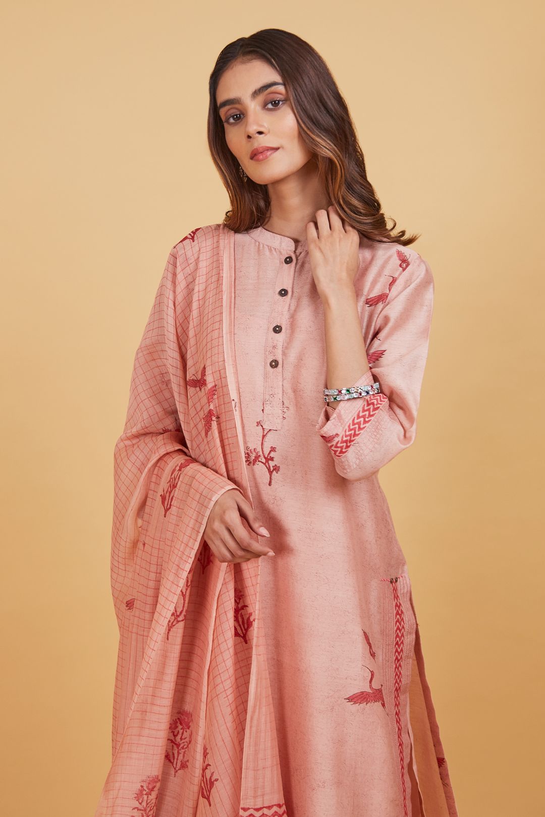 Red Bird Classic Kurta Set