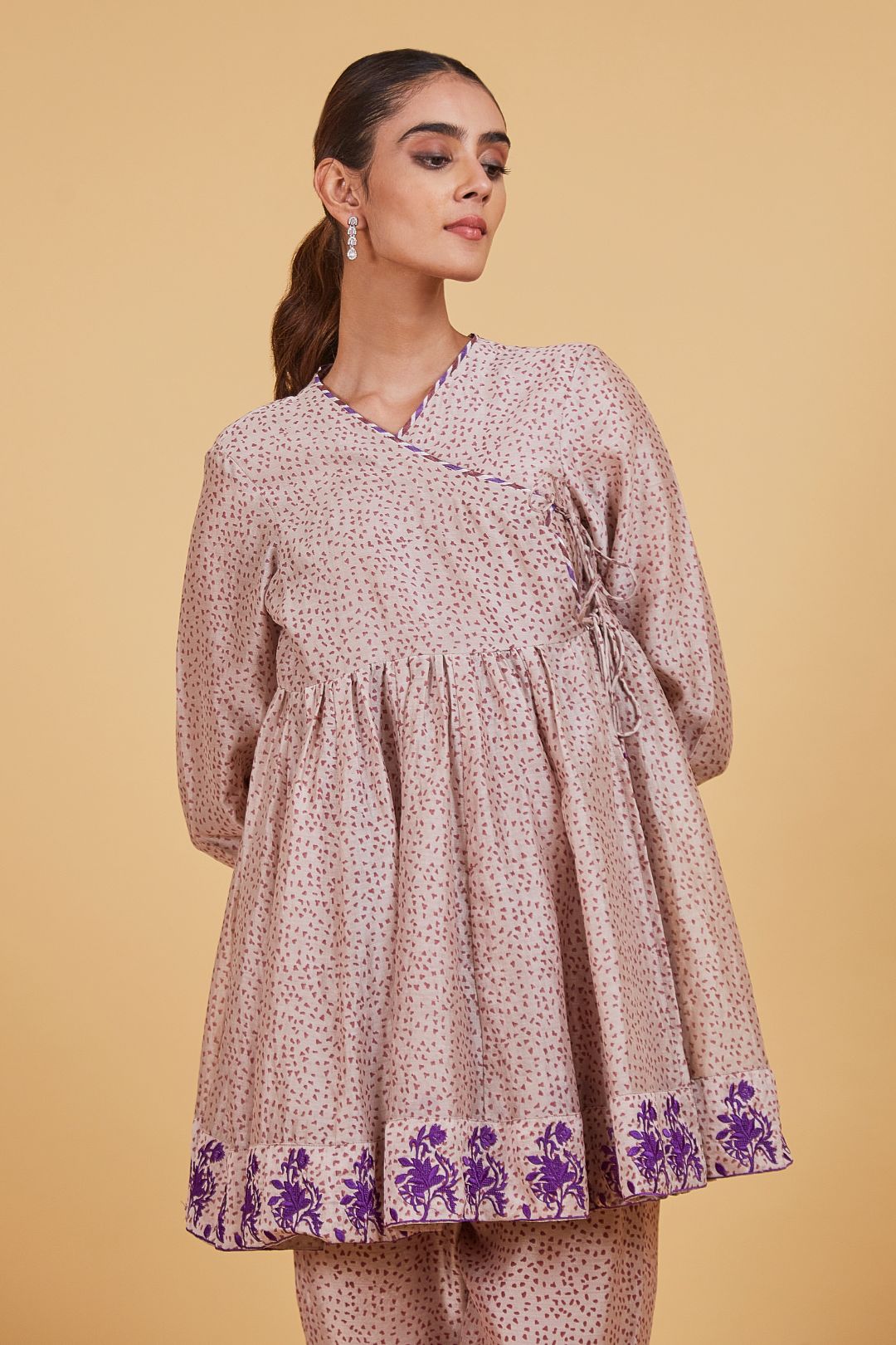 Purple Dots Kedia Set