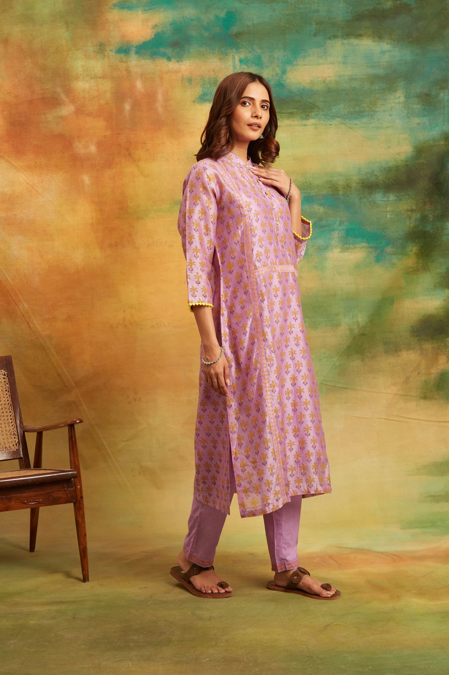 Purple Kanair Kurta Set Set of 4