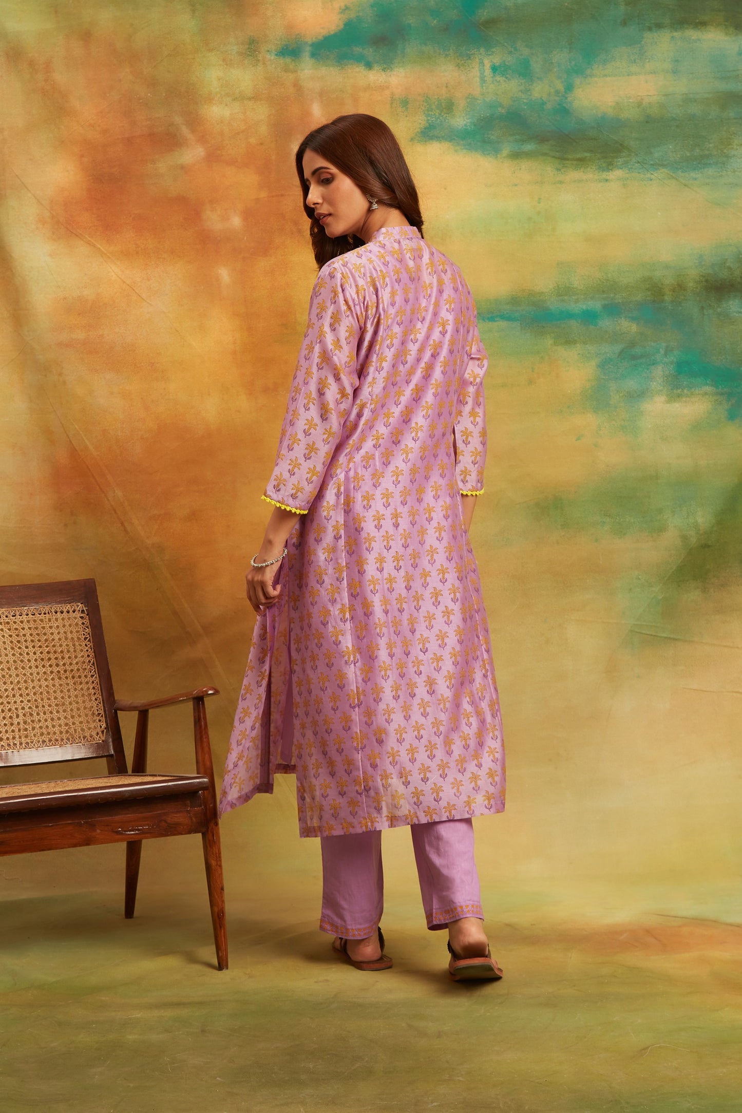 Purple Kanair Kurta Set Set of 4