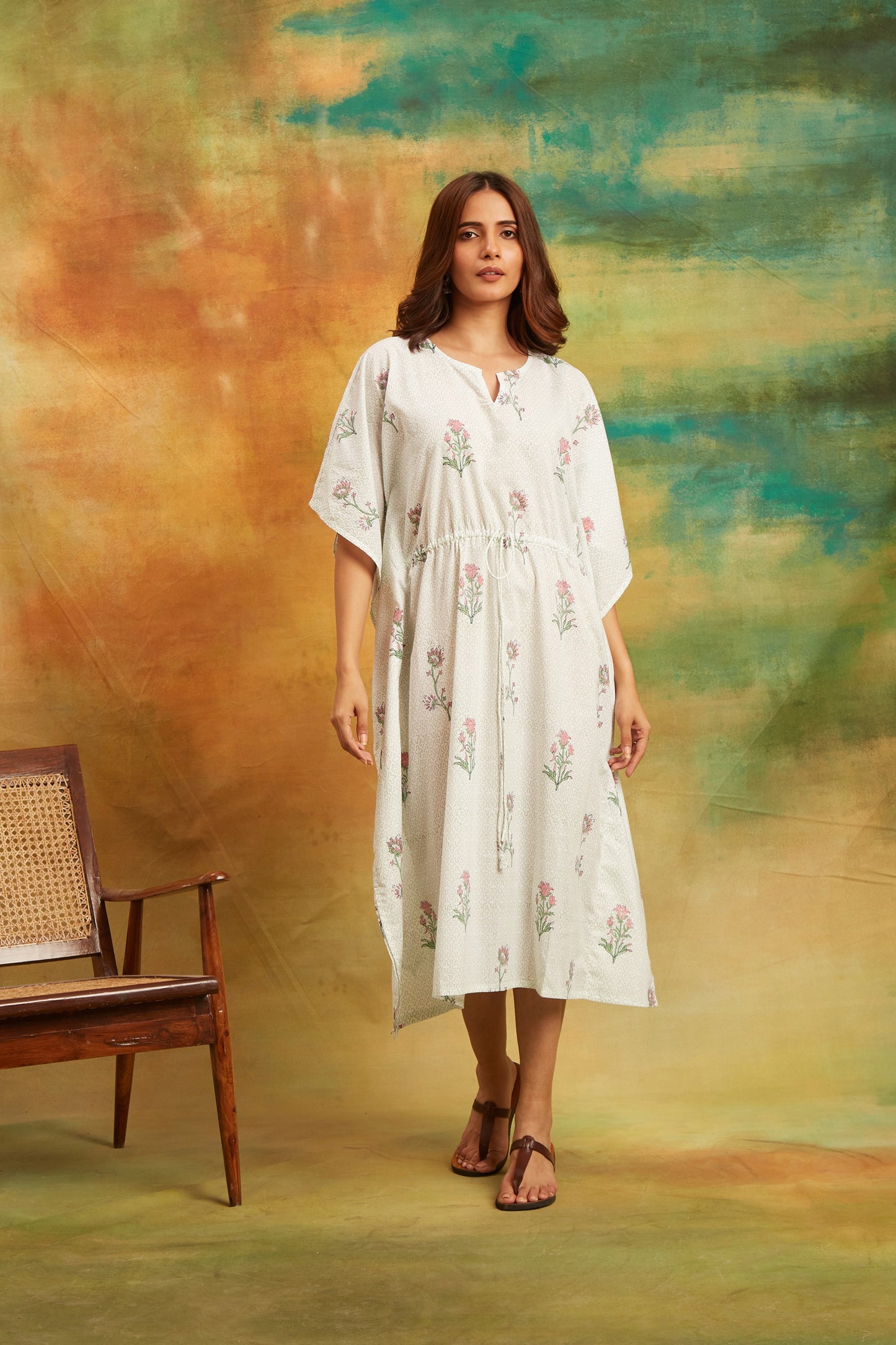 Dobby Green Kaftan Separate