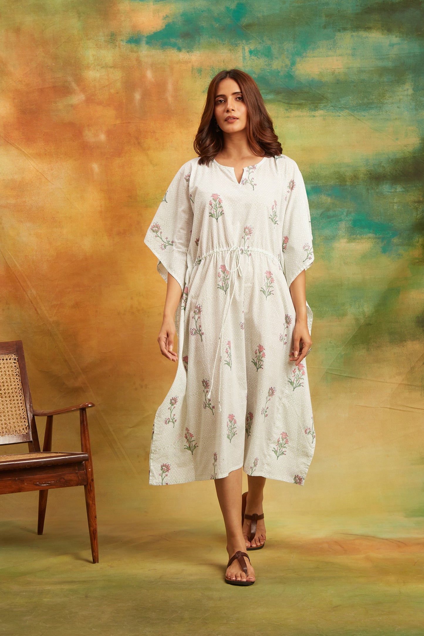 Dobby Green Kaftan Separate