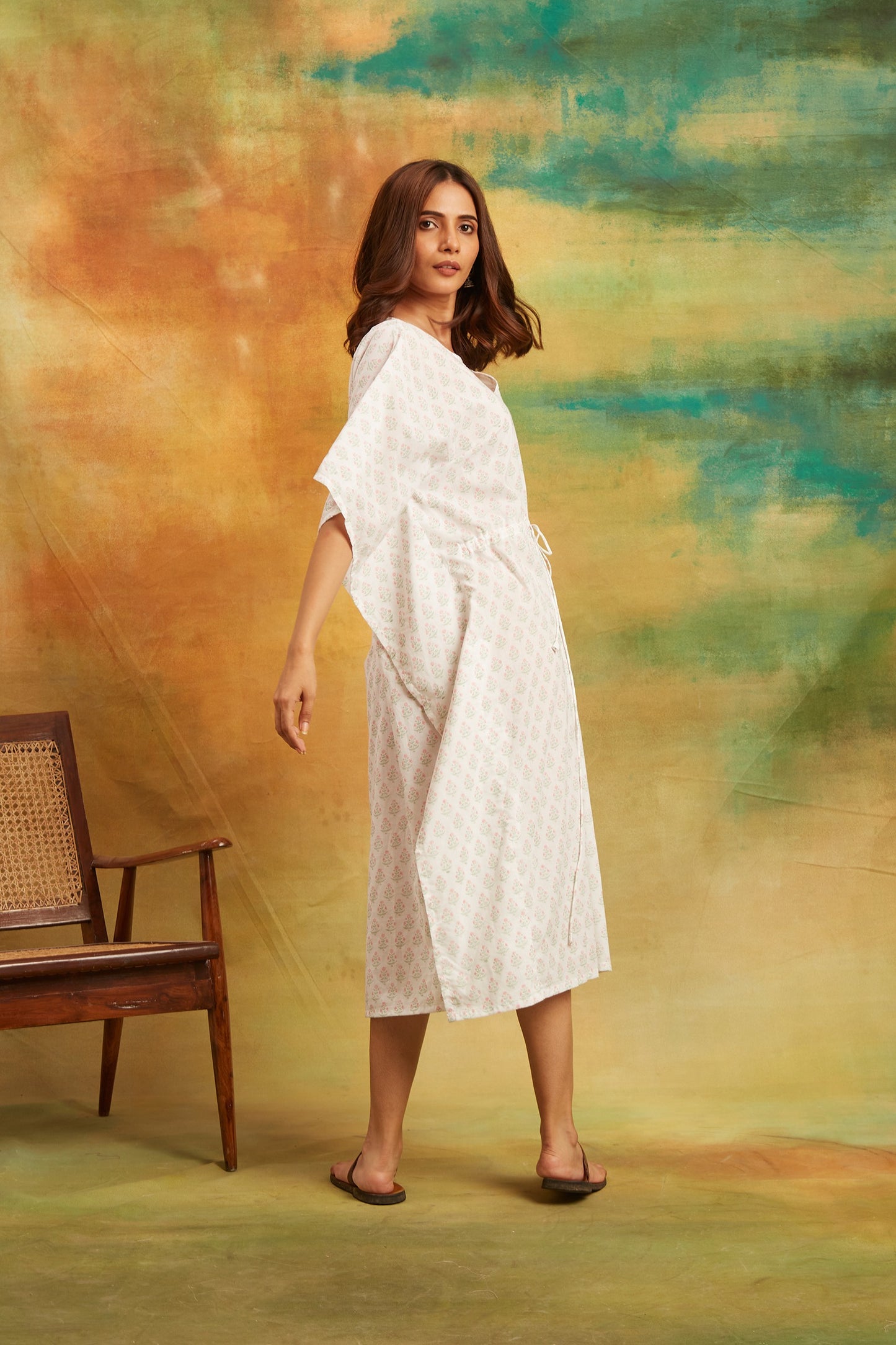 Dobby Pink Kaftan Separate