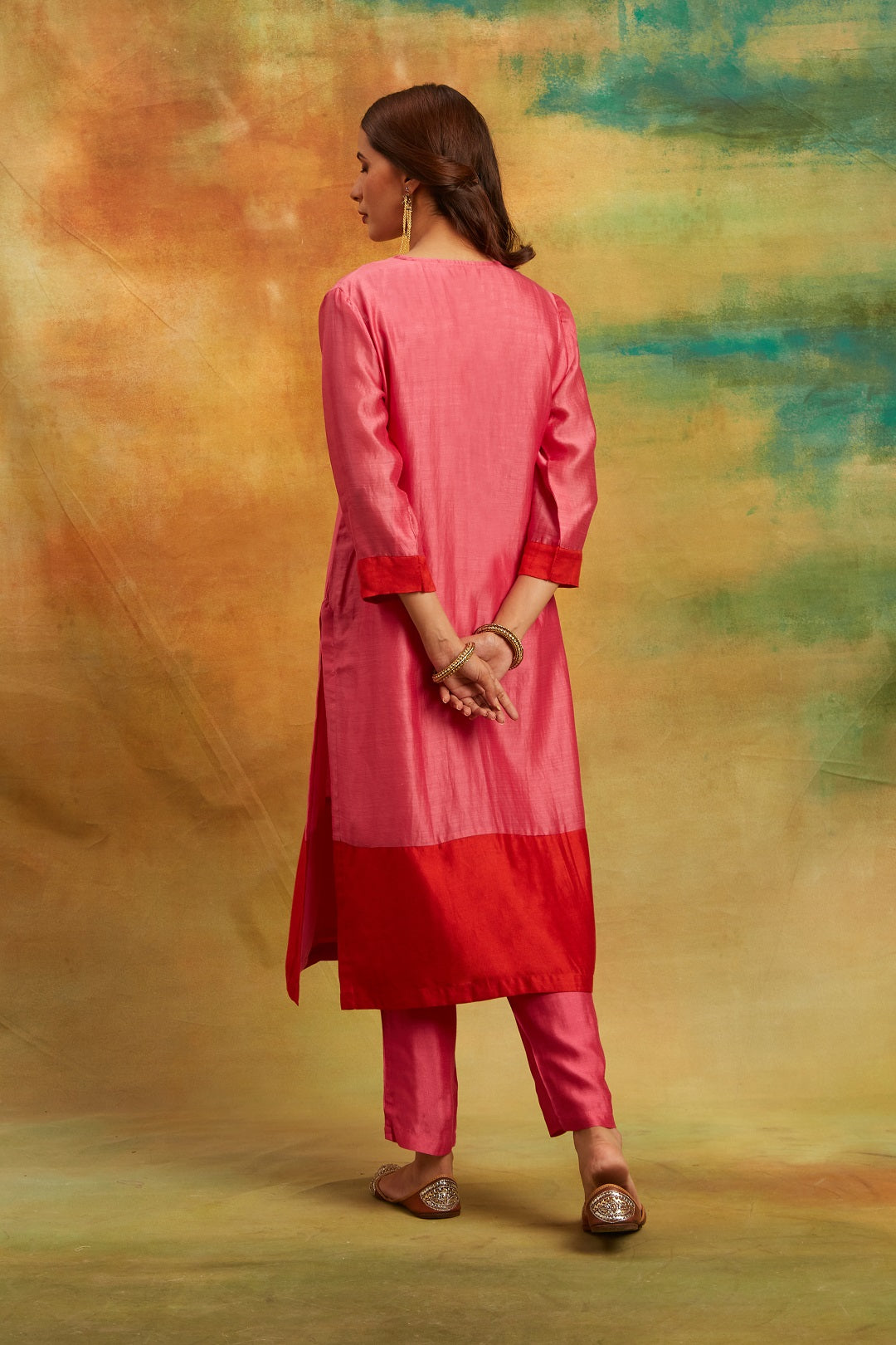 Rose Pink Classic Kurta Set Set  of 3