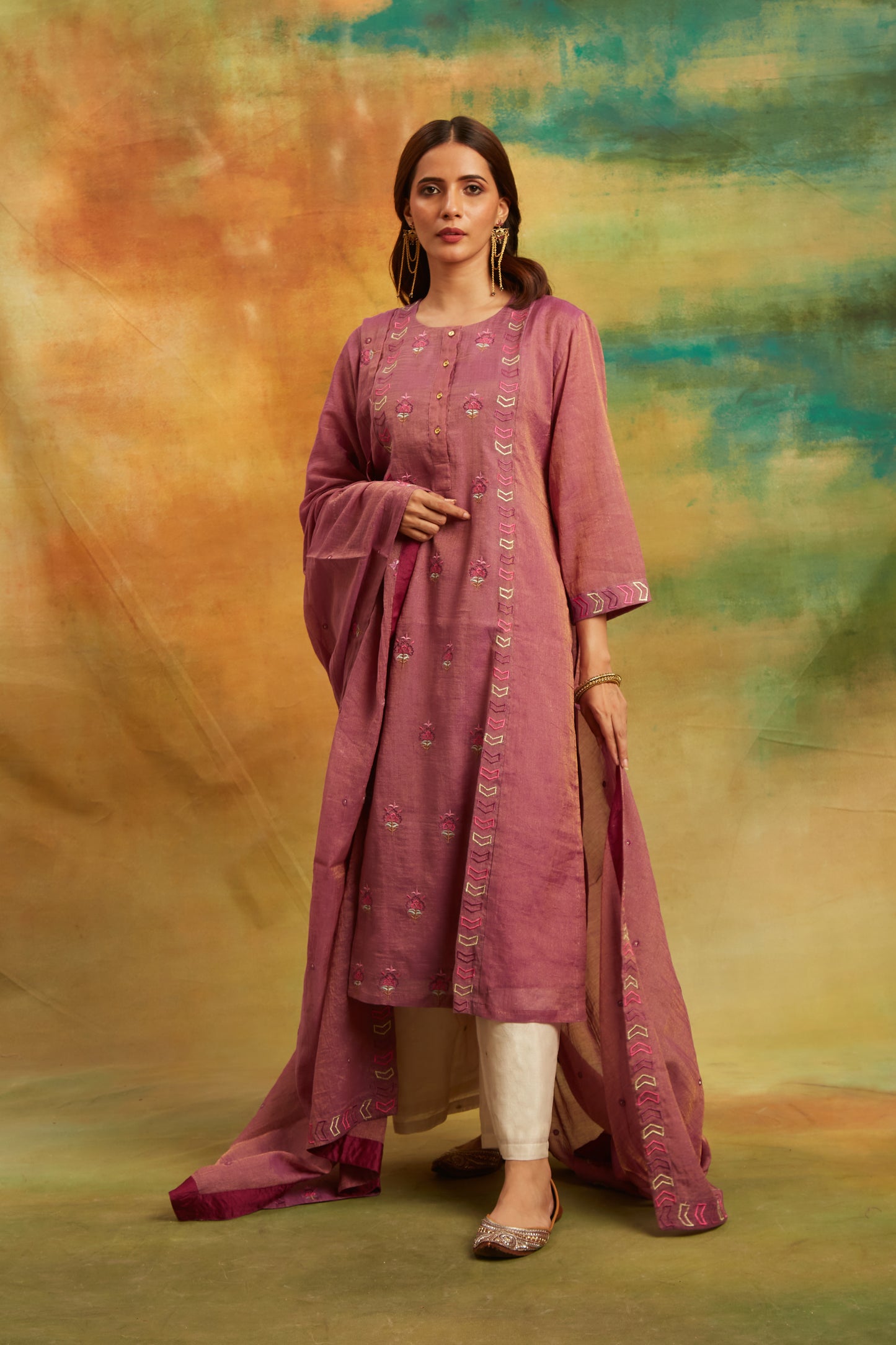 Phooll Purple Kurta Set, Set of 3