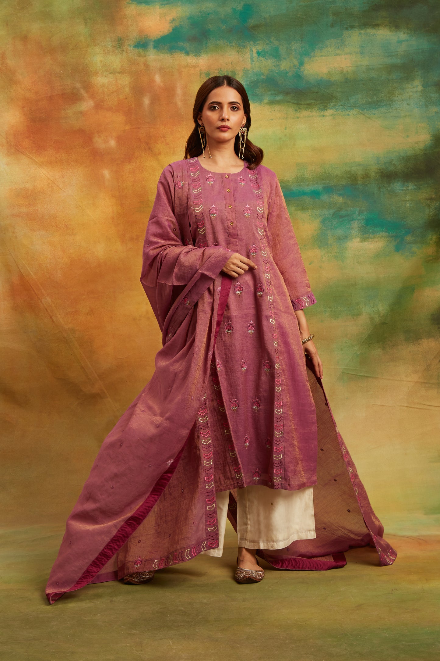 Phooll Purple Kurta Set, Set of 3