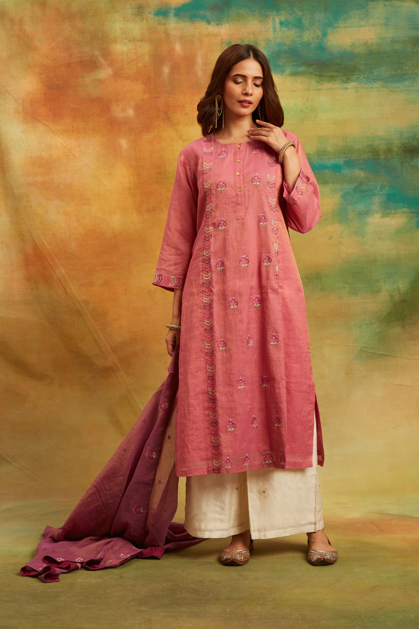 Phooll Pink Kurta Set, Set of 3