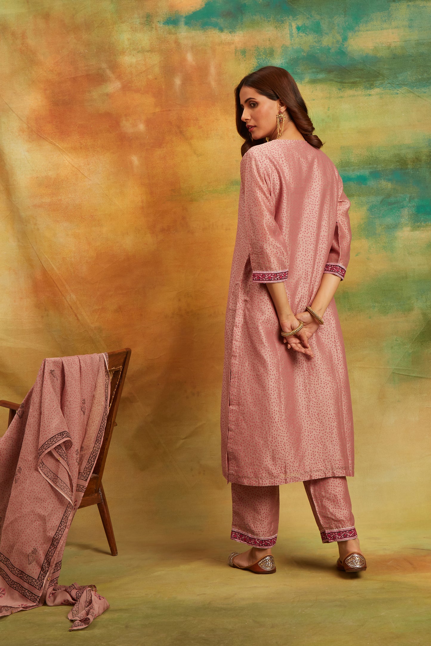 Dot Purple Kurta Set, Set of 3