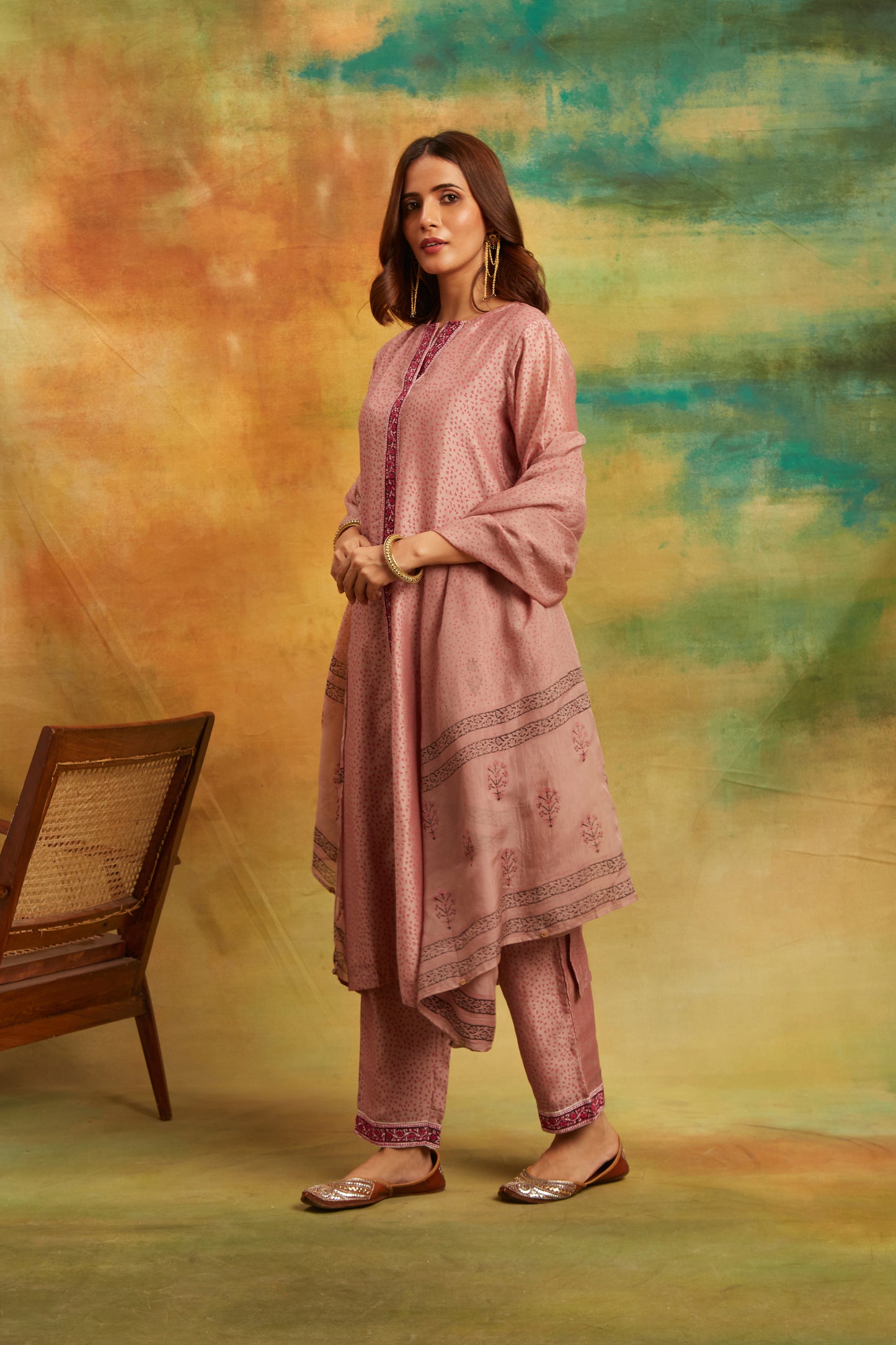 Dot Purple Kurta Set, Set of 3