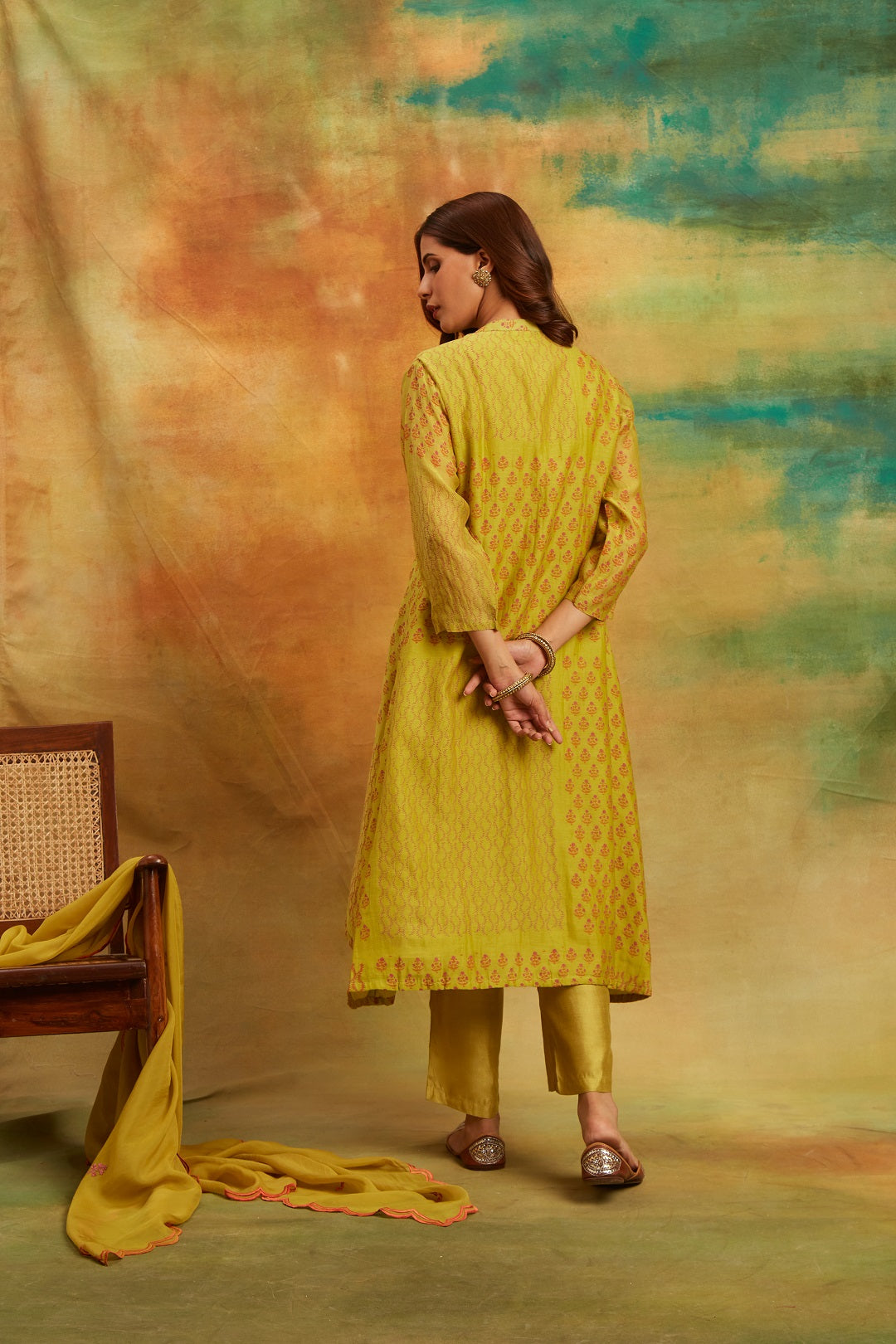 Collage Green Kurta Set, Set  of 3