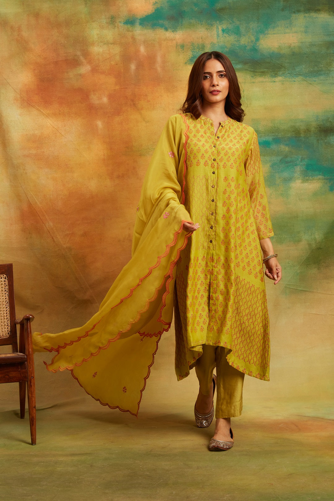 Collage Green Kurta Set, Set  of 3