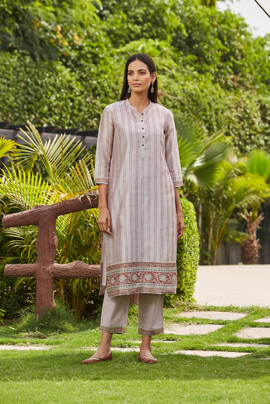 Purple Dhari Kurta Set Set of 4