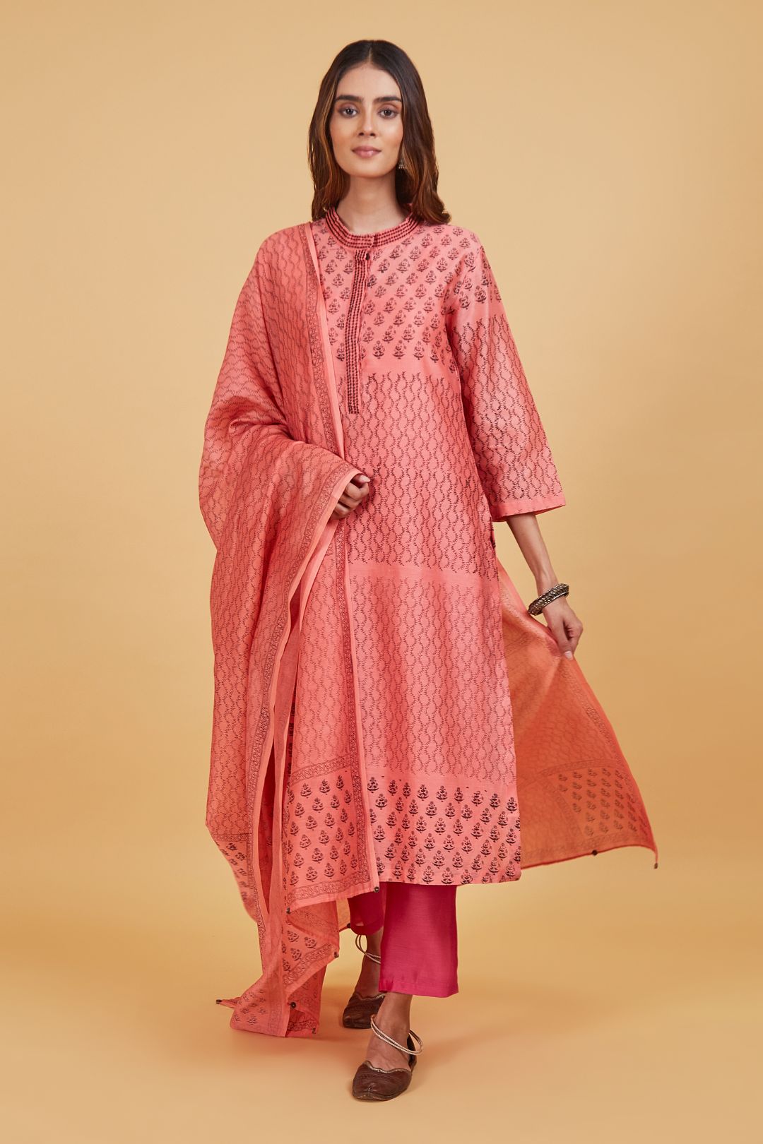Black Pink Classic Kurta Set