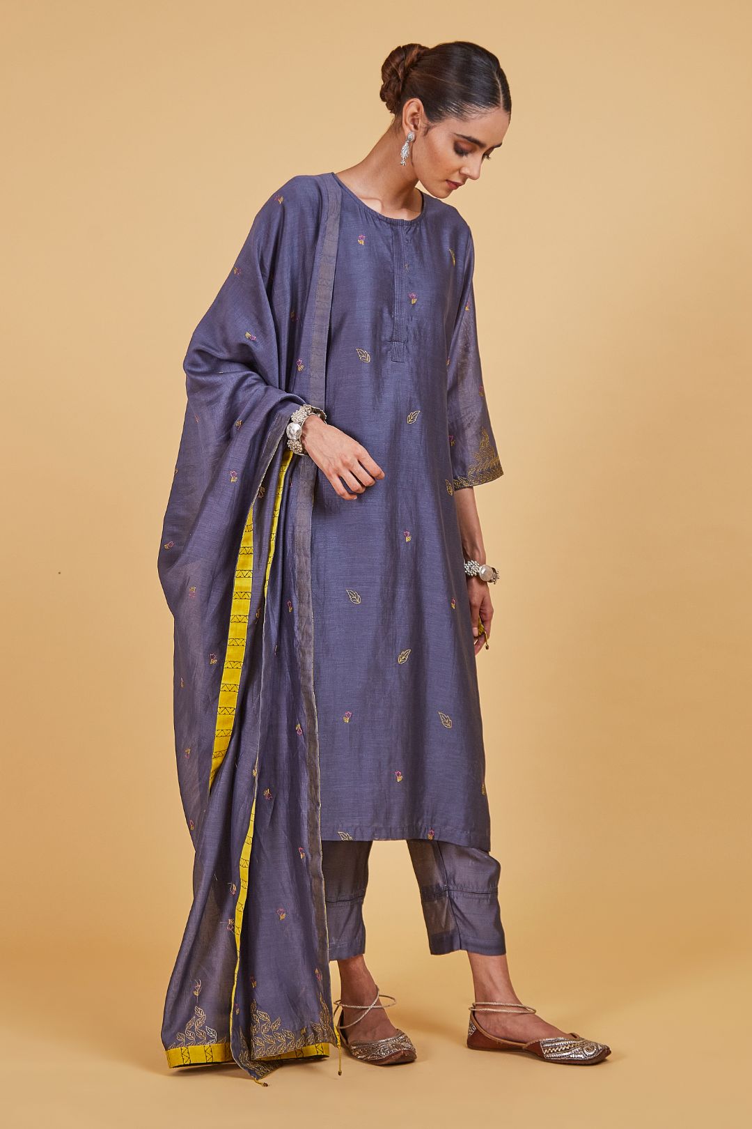 Grey Dhari Classic Kurta Set