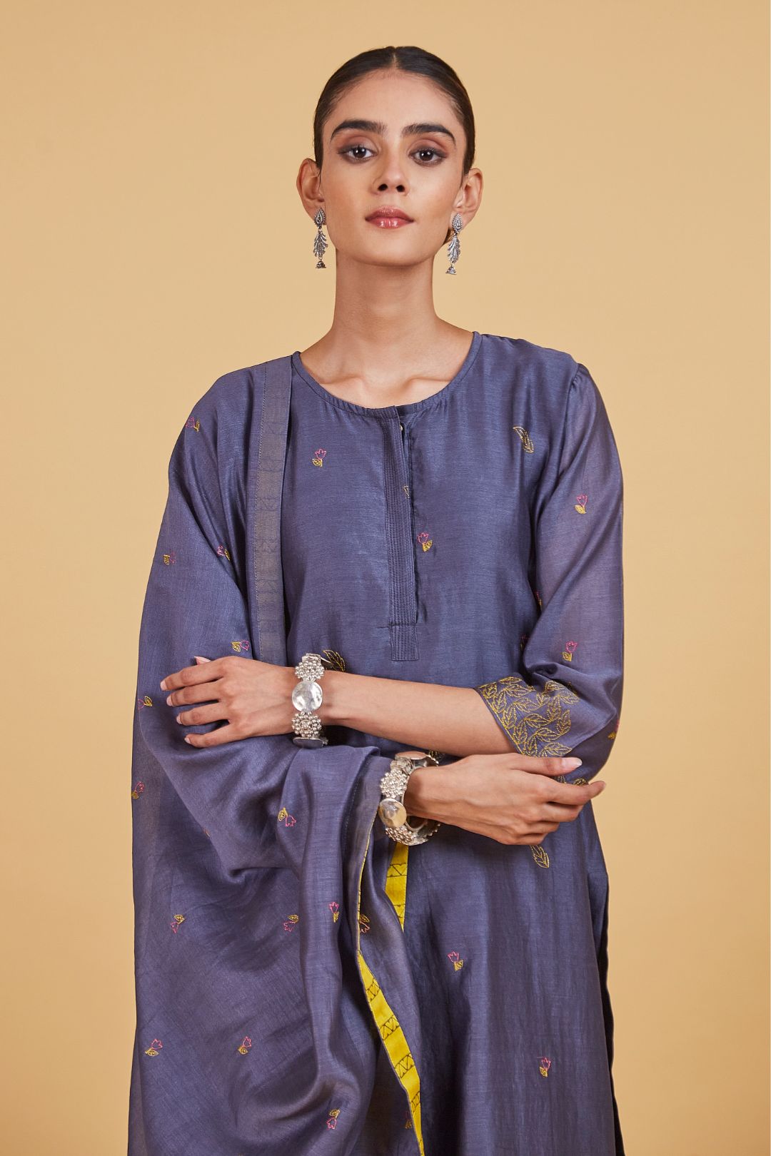 Grey Dhari Classic Kurta Set