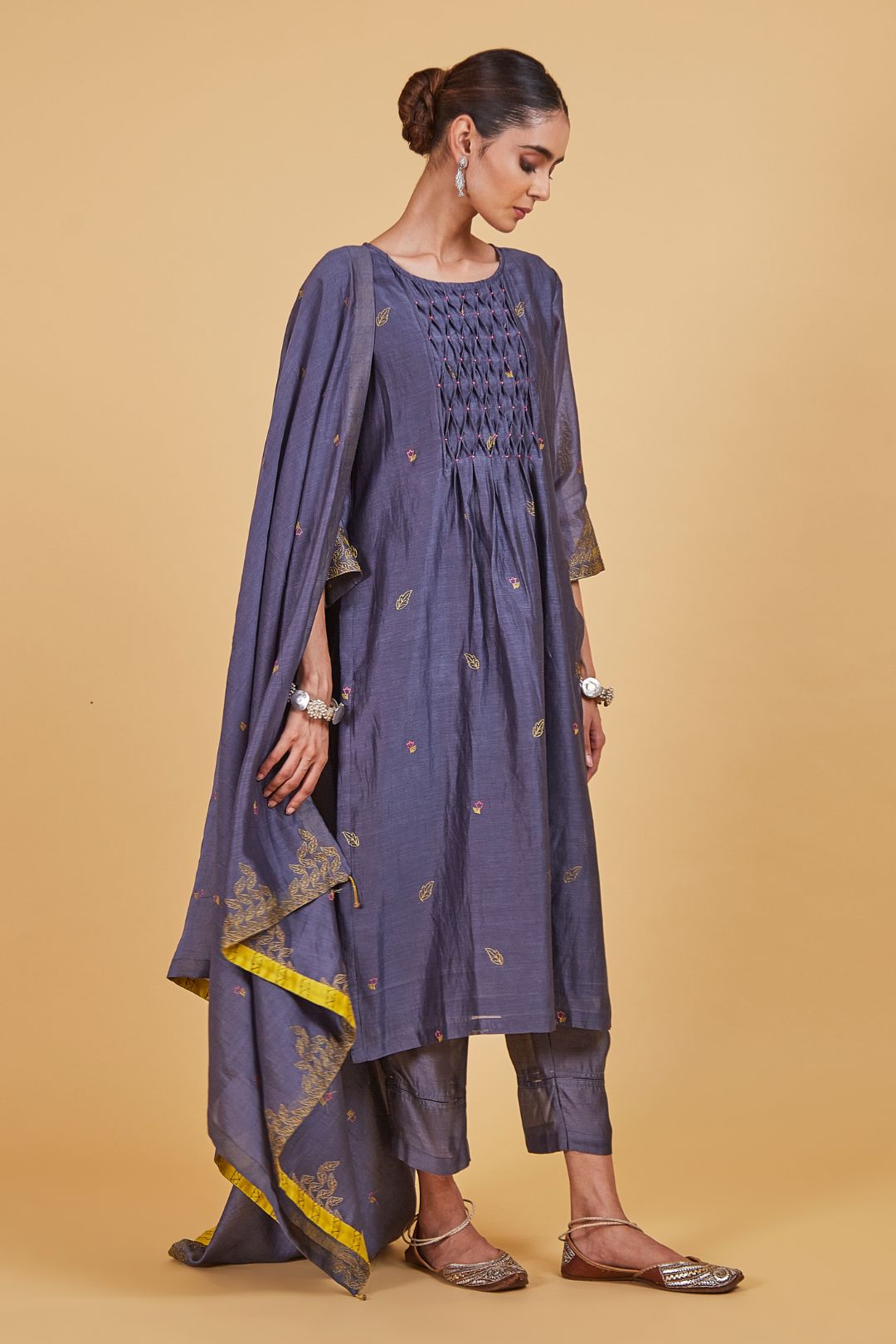 Grey Dhari Smoke Kurta Set