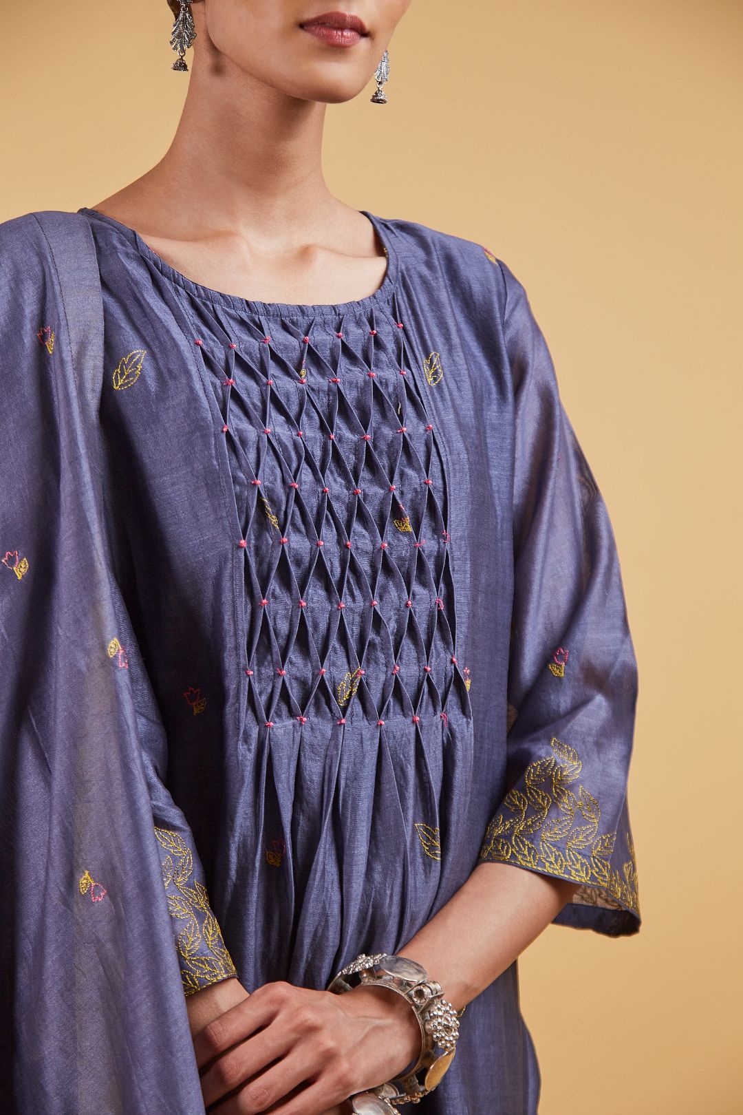 Grey Dhari Smoke Kurta Set