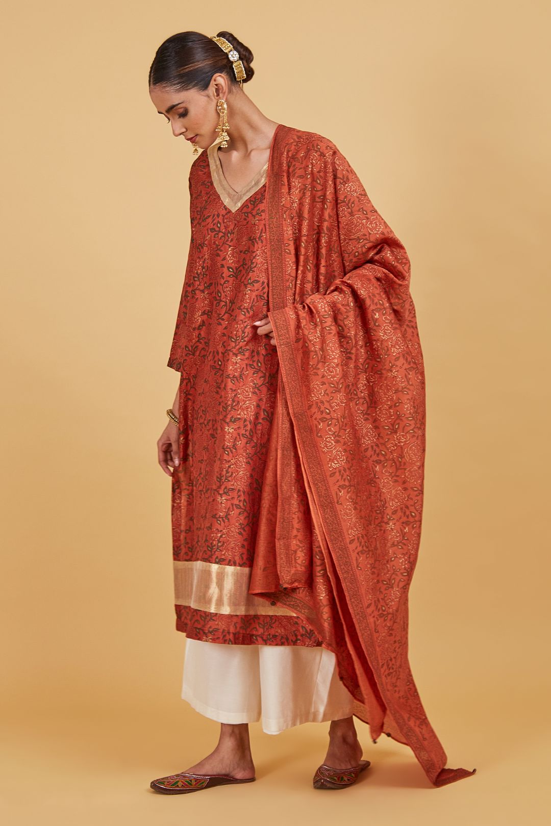 Kantha Silk Kurta Set