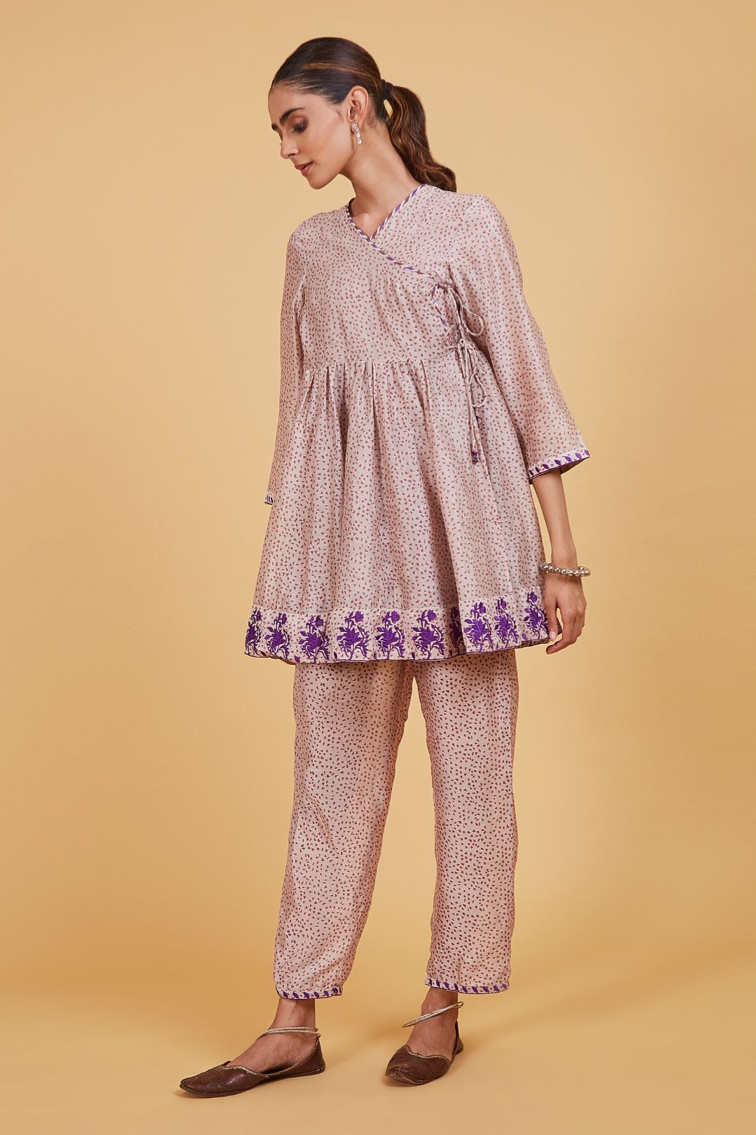 Purple Dots Kedia Set