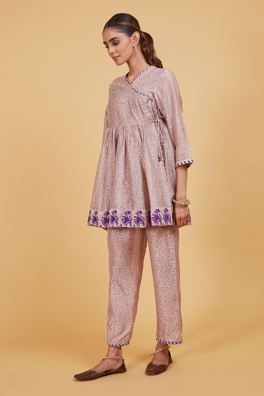 Purple Dots Kedia Set