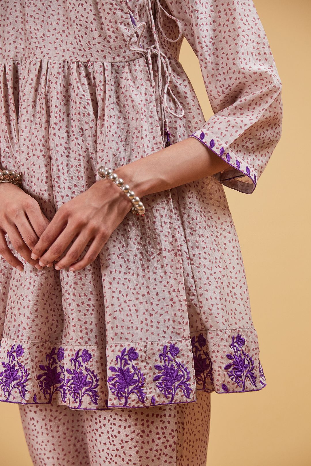 Purple Dots Kedia Set